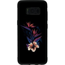 Hülle Samsung Galaxy S8 - Silikon schwarz Dark Flowers