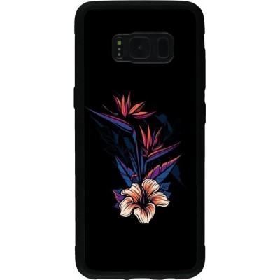 Hülle Samsung Galaxy S8 - Silikon schwarz Dark Flowers