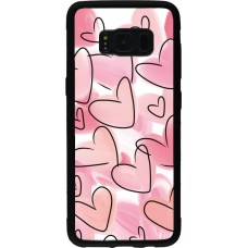 Samsung Galaxy S8 Case Hülle - Silikon schwarz Easter 2023 pink hearts