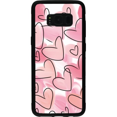 Samsung Galaxy S8 Case Hülle - Silikon schwarz Easter 2023 pink hearts