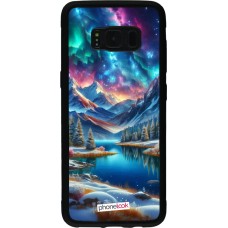 Samsung Galaxy S8 Case Hülle - Silikon schwarz Fantasiebergsee Himmel Sterne