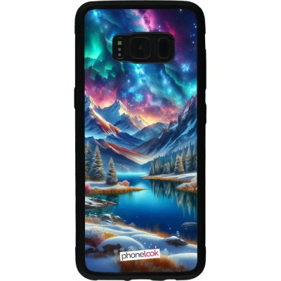 Samsung Galaxy S8 Case Hülle - Silikon schwarz Fantasiebergsee Himmel Sterne