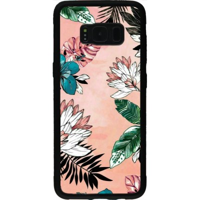 Samsung Galaxy S8 Case Hülle - Silikon schwarz Flowers Artprint
