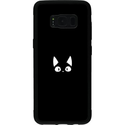 Hülle Samsung Galaxy S8 - Silikon schwarz Funny cat on black
