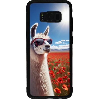 Samsung Galaxy S8 Case Hülle - Silikon schwarz Lama Chic in Mohnblume