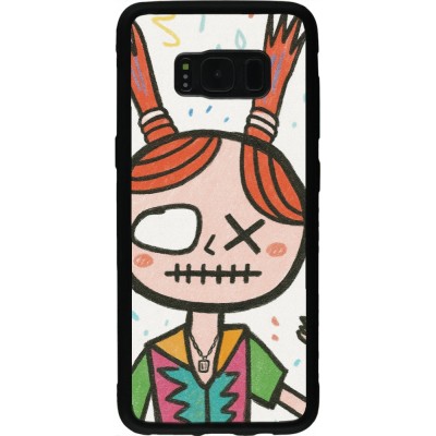 Samsung Galaxy S8 Case Hülle - Silikon schwarz Little Girl Sketch