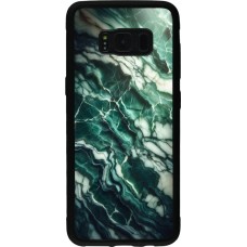 Samsung Galaxy S8 Case Hülle - Silikon schwarz Majestätischer grüner Marmor