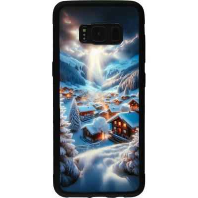 Samsung Galaxy S8 Case Hülle - Silikon schwarz Berg Schnee Licht