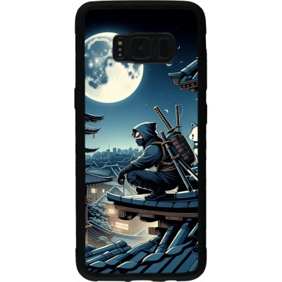 Samsung Galaxy S8 Case Hülle - Silikon schwarz Ninja unter dem Mond