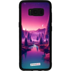 Samsung Galaxy S8 Case Hülle - Silikon schwarz Lila-rosa Landschaft