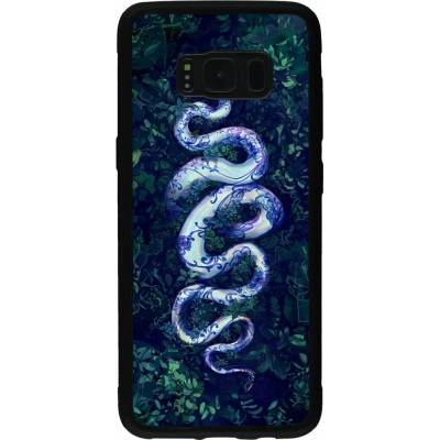 Samsung Galaxy S8 Case Hülle - Silikon schwarz Snake Blue Anaconda