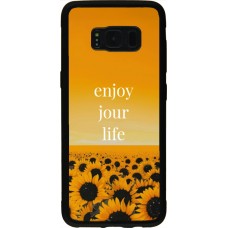 Samsung Galaxy S8 Case Hülle - Silikon schwarz Summer 2025 Enjoy your life
