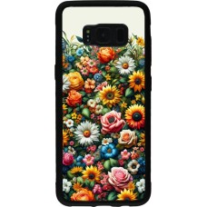 Samsung Galaxy S8 Case Hülle - Silikon schwarz Sommer Blumenmuster