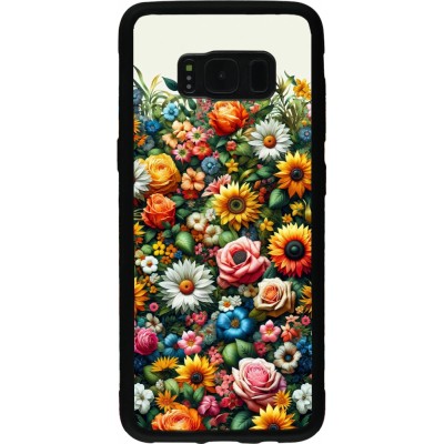 Samsung Galaxy S8 Case Hülle - Silikon schwarz Sommer Blumenmuster
