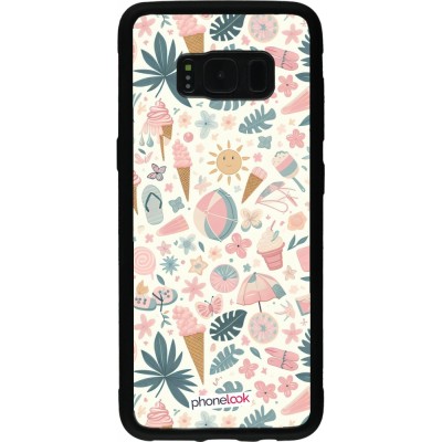 Samsung Galaxy S8 Case Hülle - Silikon schwarz Sommer Pink Muster