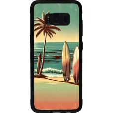 Samsung Galaxy S8 Case Hülle - Silikon schwarz Surf Paradise