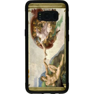 Samsung Galaxy S8 Case Hülle - Silikon schwarz Kunstbild - Die Erschaffung Adams - Michelangelo