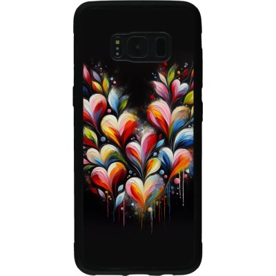 Samsung Galaxy S8 Case Hülle - Silikon schwarz Valentin 2024 Schwarzes Herz Abstrakt
