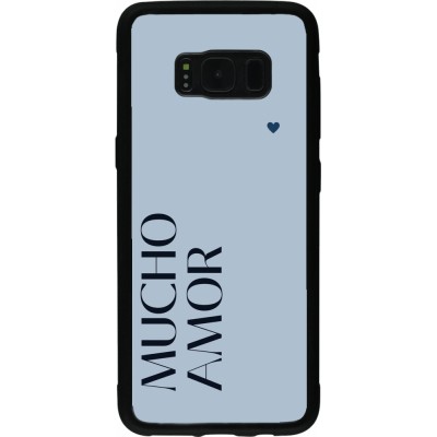 Samsung Galaxy S8 Case Hülle - Silikon schwarz Valentine 2024 mucho amor azul