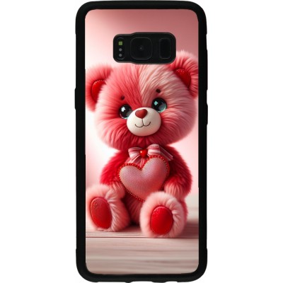 Samsung Galaxy S8 Case Hülle - Silikon schwarz Valentin 2024 Rosaroter Teddybär