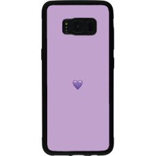 Samsung Galaxy S8 Case Hülle - Silikon schwarz Valentine 2023 purpule single heart