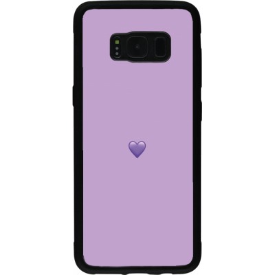 Samsung Galaxy S8 Case Hülle - Silikon schwarz Valentine 2023 purpule single heart
