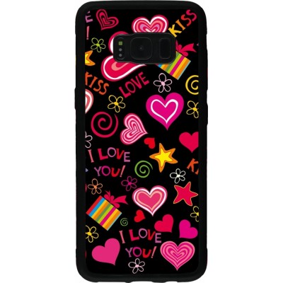Samsung Galaxy S8 Case Hülle - Silikon schwarz Valentine 2023 love symbols