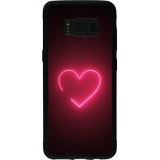 Samsung Galaxy S8 Case Hülle - Silikon schwarz Valentine 2023 single neon heart