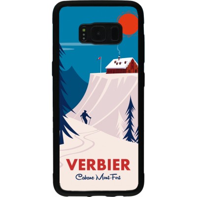 Samsung Galaxy S8 Case Hülle - Silikon schwarz Verbier Cabane Mont-Fort