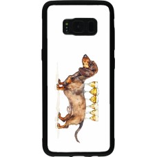 Samsung Galaxy S8 Case Hülle - Silikon schwarz Wine Teckel