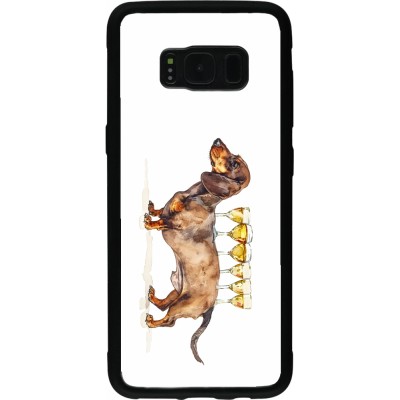 Samsung Galaxy S8 Case Hülle - Silikon schwarz Wine Teckel