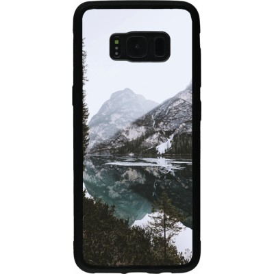 Samsung Galaxy S8 Case Hülle - Silikon schwarz Winter 22 snowy mountain and lake