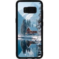 Samsung Galaxy S8 Case Hülle - Silikon schwarz Winter 25 Winter house forest day