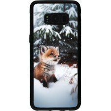 Samsung Galaxy S8 Case Hülle - Silikon schwarz Weihnachten 2023 Fuechslein Tanne
