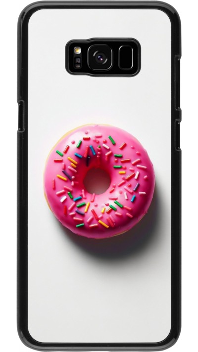 Samsung Galaxy S8+ Case Hülle - Weisser Hintergrund, pinker Donut