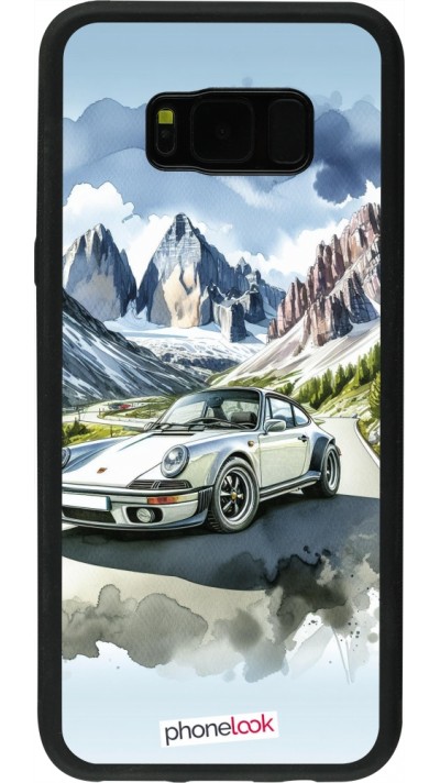 Samsung Galaxy S8+ Case Hülle - Silikon schwarz Porsche 911 Berg Aquarell