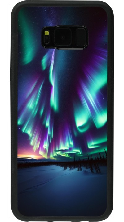 Samsung Galaxy S8+ Case Hülle - Silikon schwarz Funkelndes Nordlicht