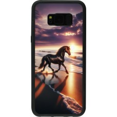 Samsung Galaxy S8+ Case Hülle - Silikon schwarz Pferd majestätisch Strand