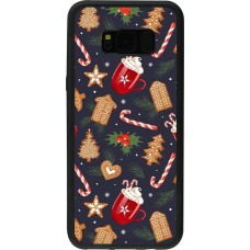 Samsung Galaxy S8+ Case Hülle - Silikon schwarz Christmas 25 Pattern Gingerbread House