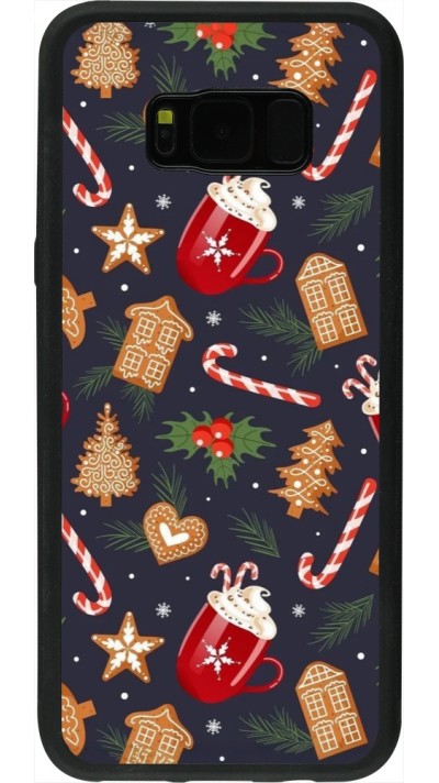 Samsung Galaxy S8+ Case Hülle - Silikon schwarz Christmas 25 Pattern Gingerbread House