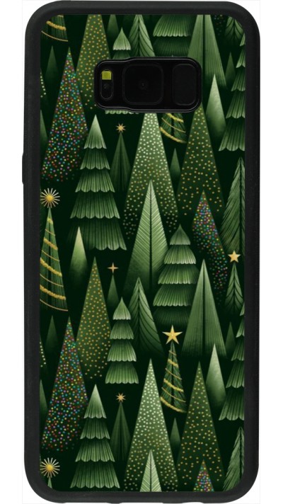 Samsung Galaxy S8+ Case Hülle - Silikon schwarz Christmas 25 Pattern Xmas Tree