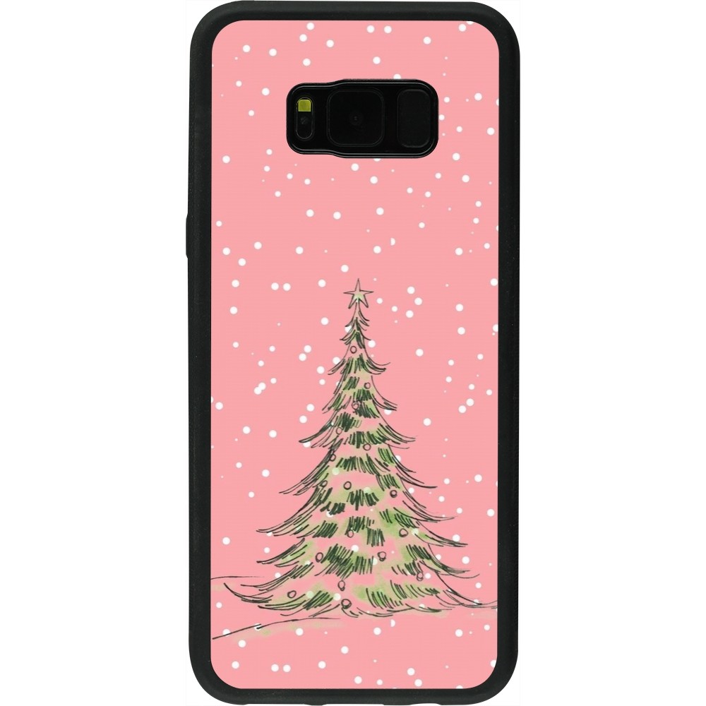 Samsung Galaxy S8+ Case Hülle - Silikon schwarz Christmas 25 Pink Tree