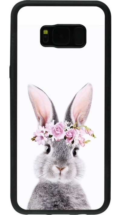 Samsung Galaxy S8+ Case Hülle - Silikon schwarz Easter 2023 flower bunny