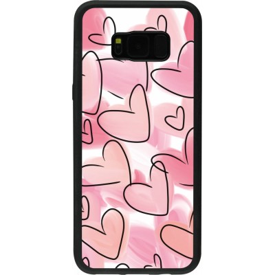 Samsung Galaxy S8+ Case Hülle - Silikon schwarz Easter 2023 pink hearts