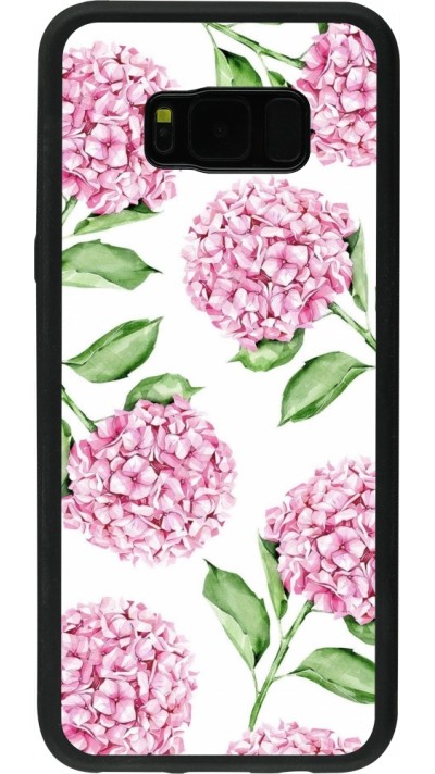 Samsung Galaxy S8+ Case Hülle - Silikon schwarz Easter 2024 pink flowers
