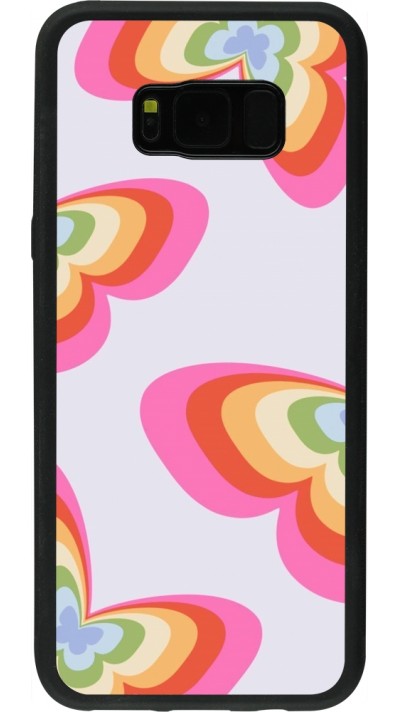 Samsung Galaxy S8+ Case Hülle - Silikon schwarz Easter 2024 rainbow butterflies