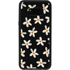 Samsung Galaxy S8+ Case Hülle - Silikon schwarz Easter 2024 white on black flower
