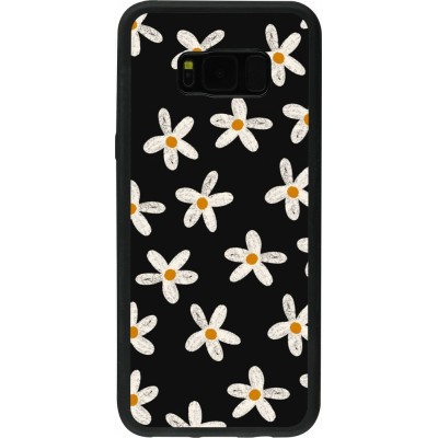 Samsung Galaxy S8+ Case Hülle - Silikon schwarz Easter 2024 white on black flower