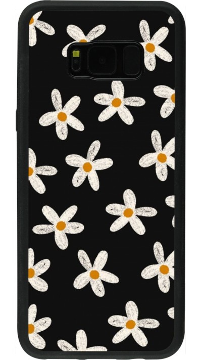 Samsung Galaxy S8+ Case Hülle - Silikon schwarz Easter 2024 white on black flower