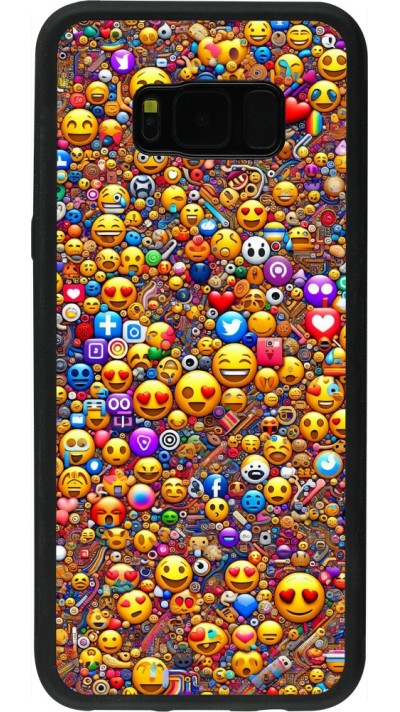 Samsung Galaxy S8+ Case Hülle - Silikon schwarz Emoji gemischt